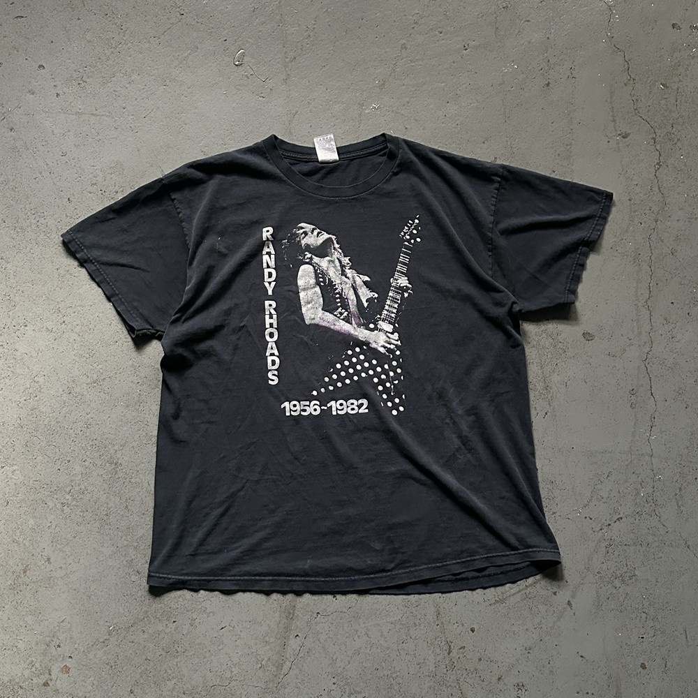 Vintage 1980s Y2K Randy Rhoads Black Ozzy Faded Osbourne T Shirt XL