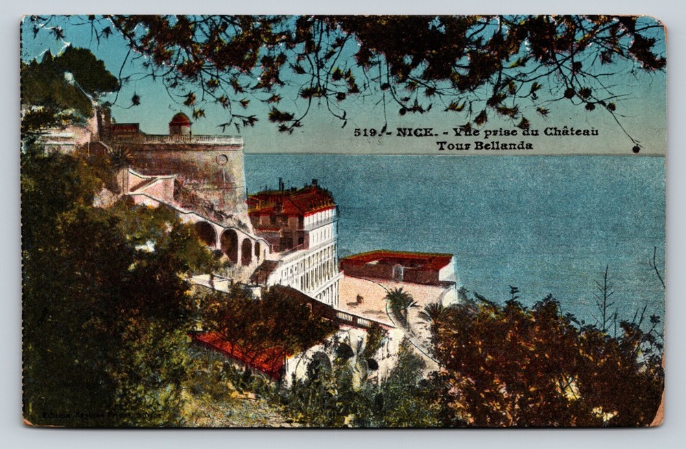 The Castle Tour Bellanda NICE France VINTAGE Postcard