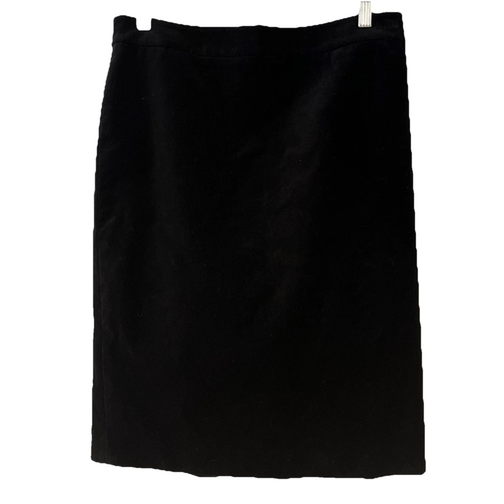 J.CREW Stretch 8 Women's Pencil Skirt Black Velvet Knee Length Cotton Blend Zip