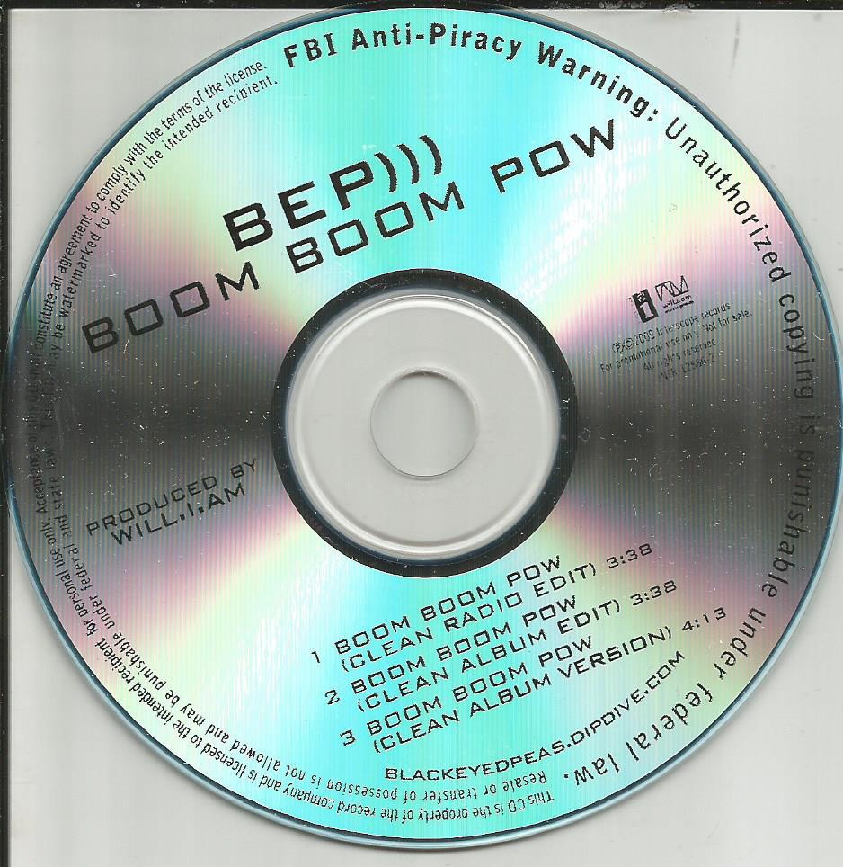 Fergie BLACK EYED PEAS Boom Boom Pow 3TRX CLEAN & EDITS PROMO DJ CD single 2009