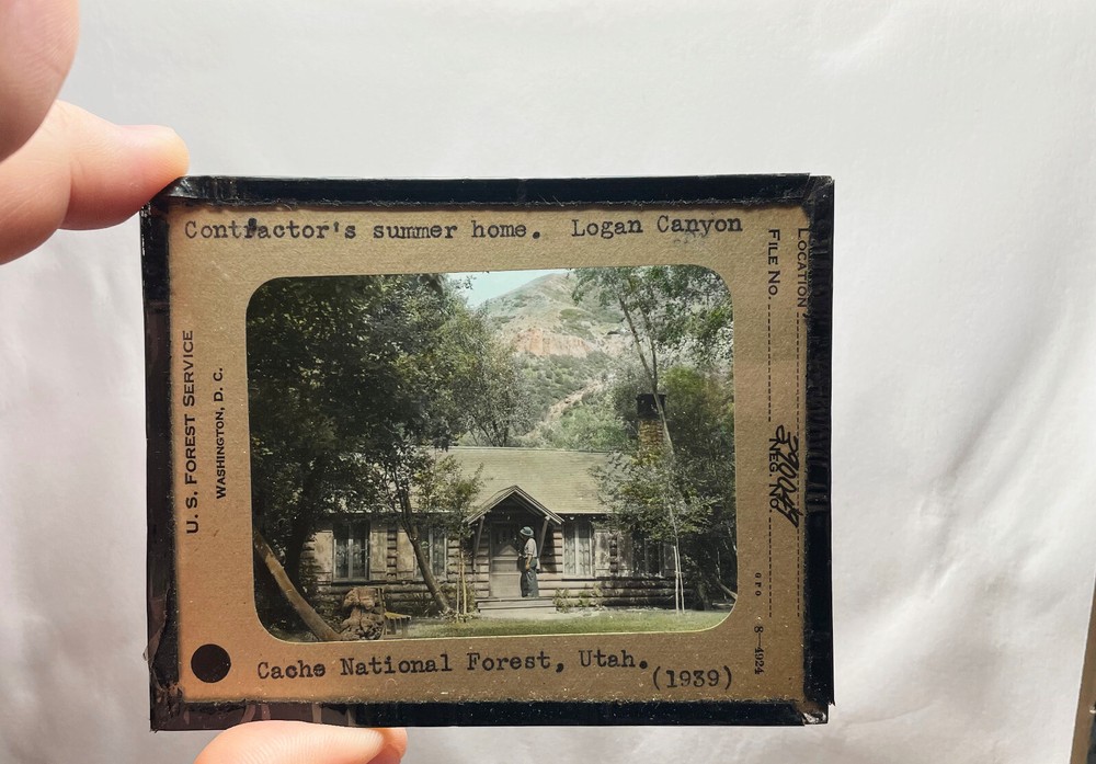 Utah Logan Canyon summer house Cache Forest hand tinted glass slide