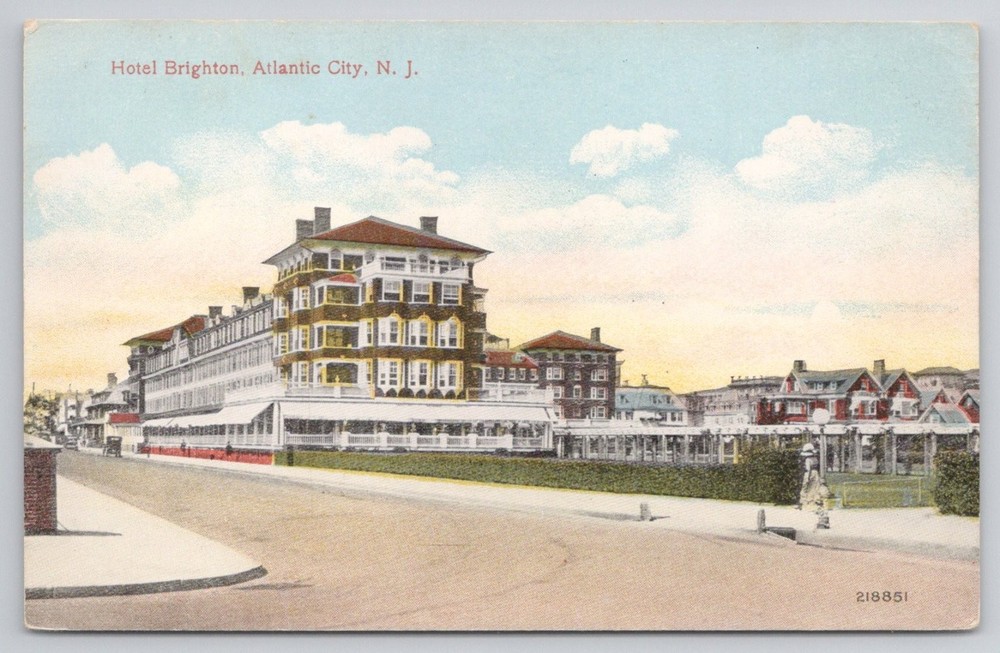 Hotel Brighton Atlantic City NJ Vintage Postcard Early 1900s Shore Resort