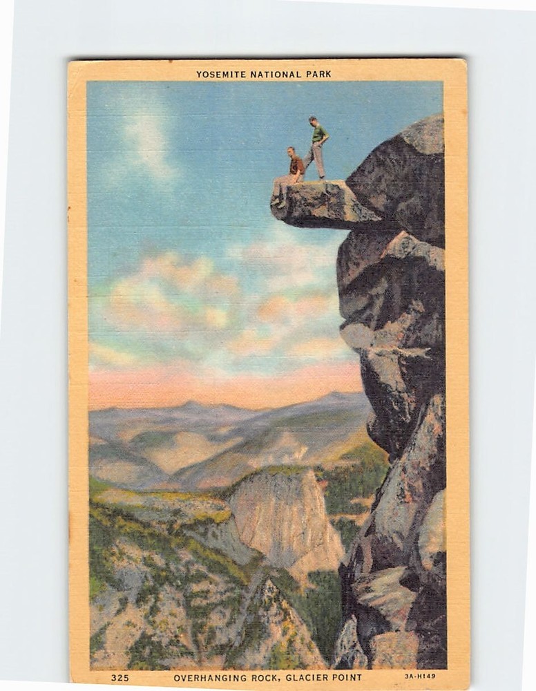 Postcard Overhanging Rock Glacier Point Yosemite National Park California USA