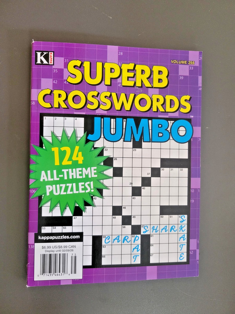 Superb Crosswords Jumbo Puzzle Book by Kappa - 124 All-Themed Challenges