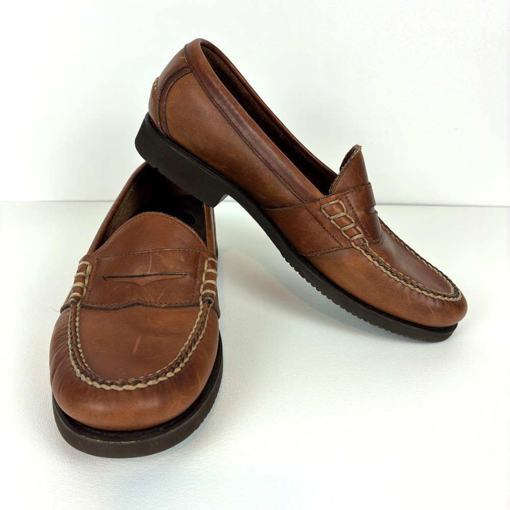 Rockport Mens Leather Loafers Brown Size 10M Slip On