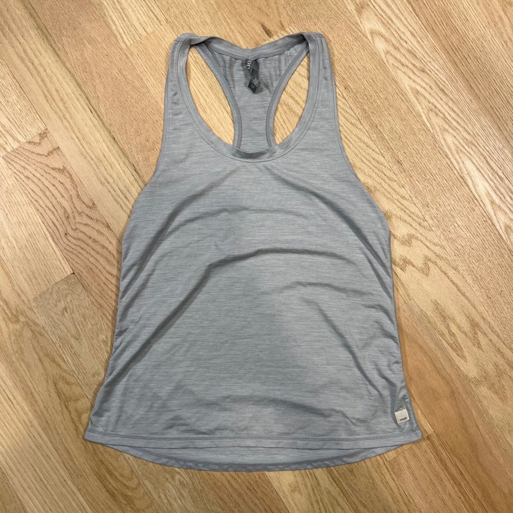 Vuori Lux Performance Tank Top Women's Large Heather Gray Racerback Yoga Active