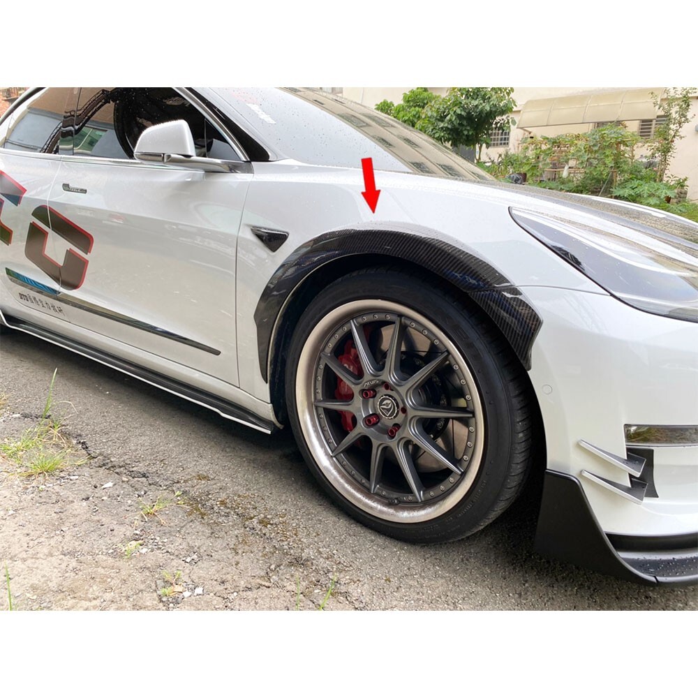 Matte Black Wheel Arch Fender Trim for Tesla Model 3 Fastback Sedan