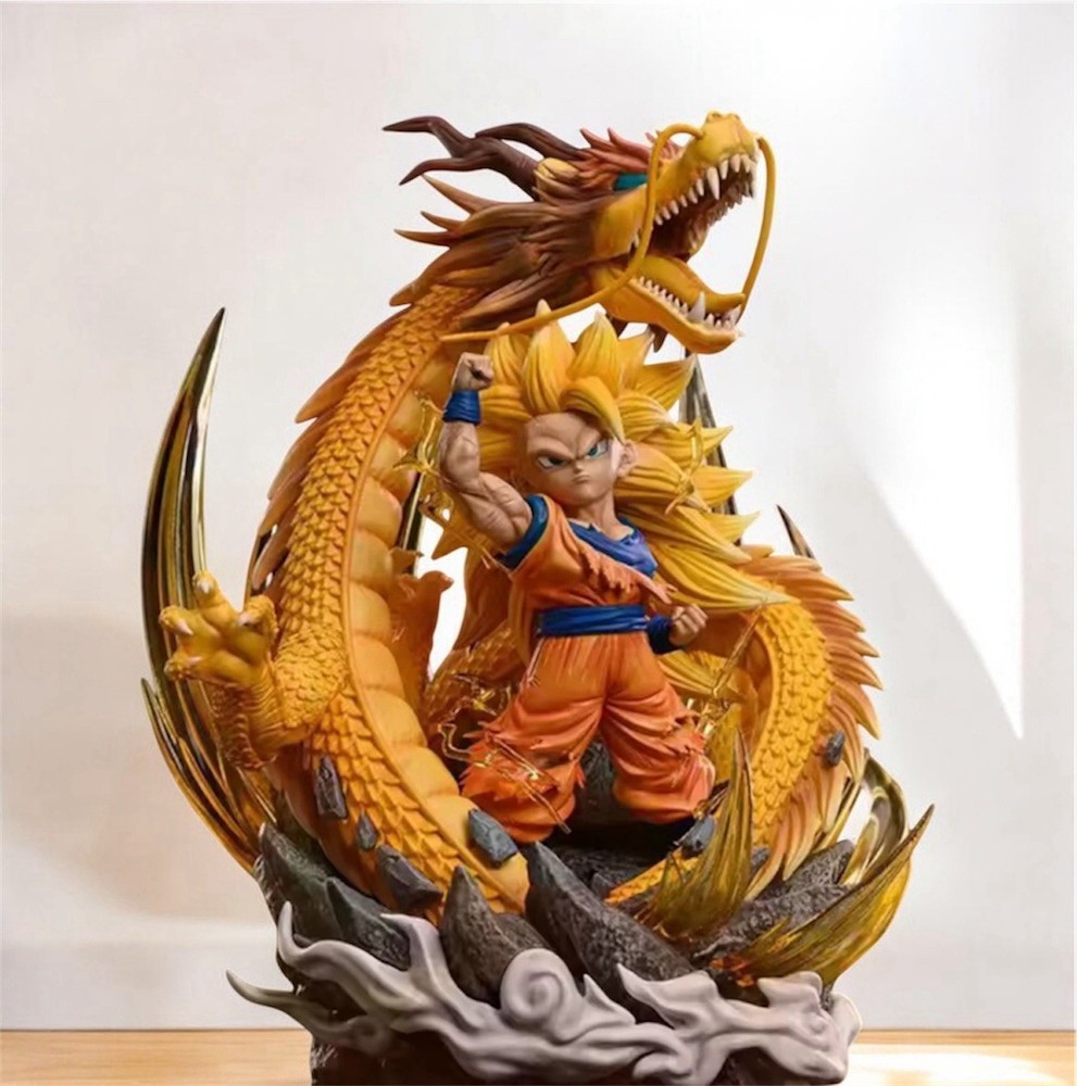 Goku Super Saiyan Statue Figure with Dragon – Dragon Ball Z – 14 cm (5.5”)