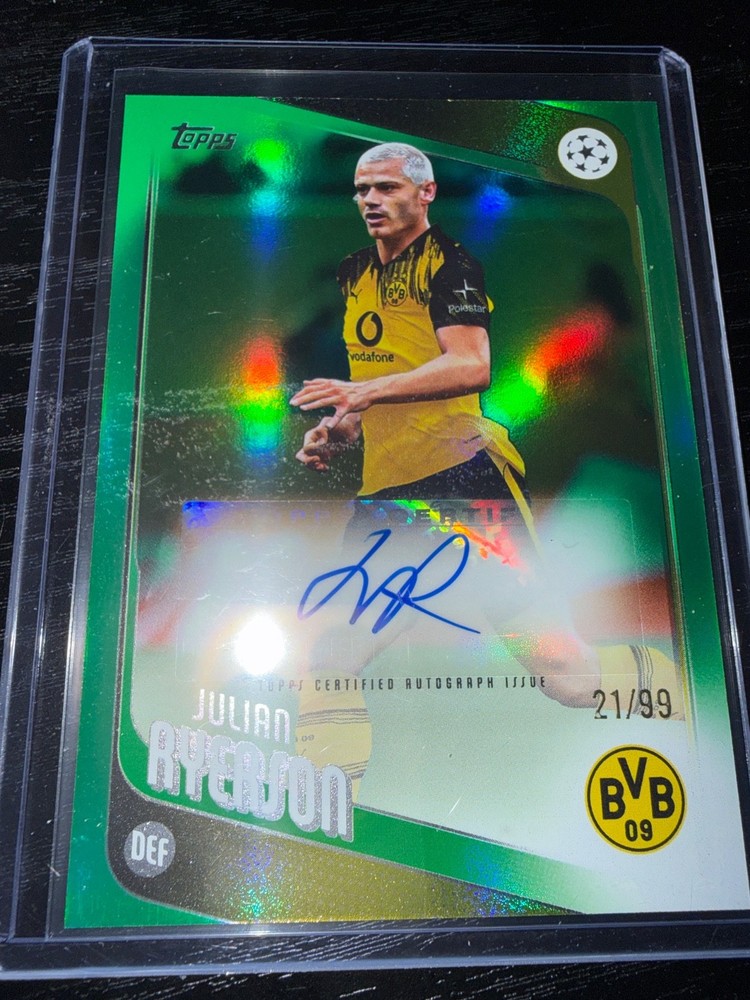 2025-26 TOPPS UEFA FLAGSHIP Julian Ryerson Auto /99 Borussia Dortmund