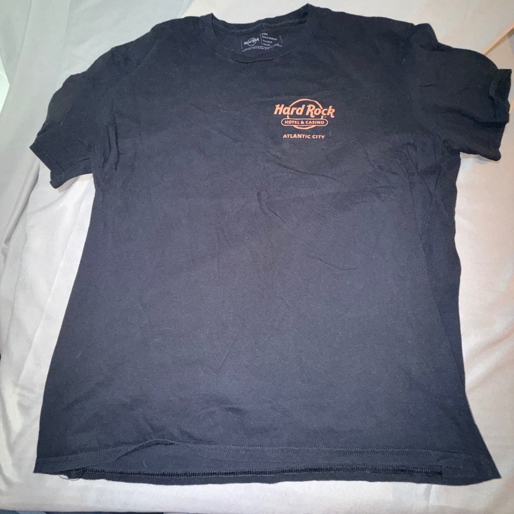 Hard Rock T-Shirt Mens XL Black Excellent Atlantic City Anniversary Graphic