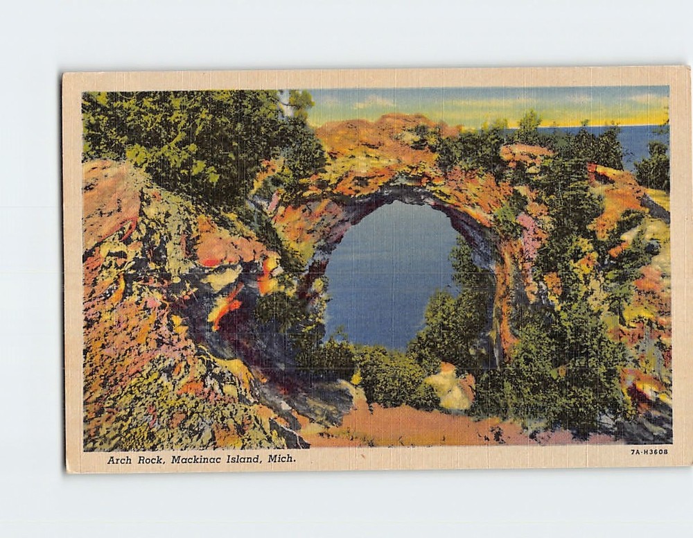 Postcard Arch Rock Mackinac Island Michigan USA