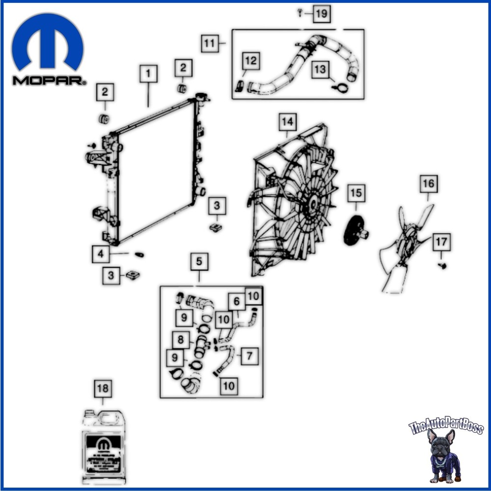 Engine Cooling Radiator OEM Mopar 68322493AA