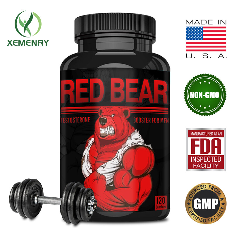 Red Bear - Maca,Tribulus,L-Arginine,Horny Goat Weed,Testosterone Booster, Energy