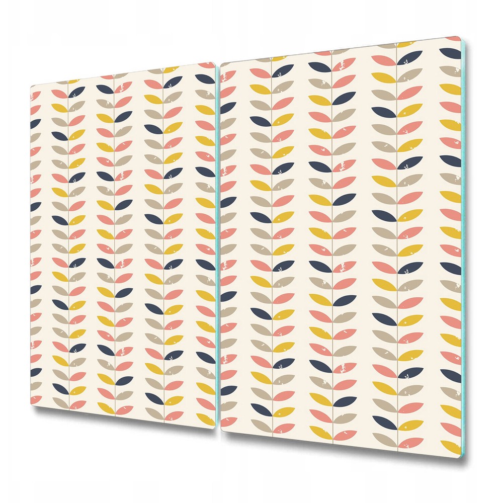 Glass Induction Ceramic Hob Cover Twigs yellow and orange photo 2x30x52