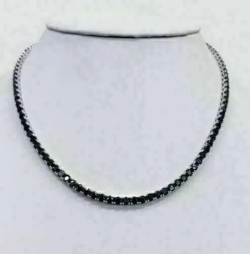 20CT Lab-Created Round Cut Unisex Tennis Necklace in 14K White Gold Plated