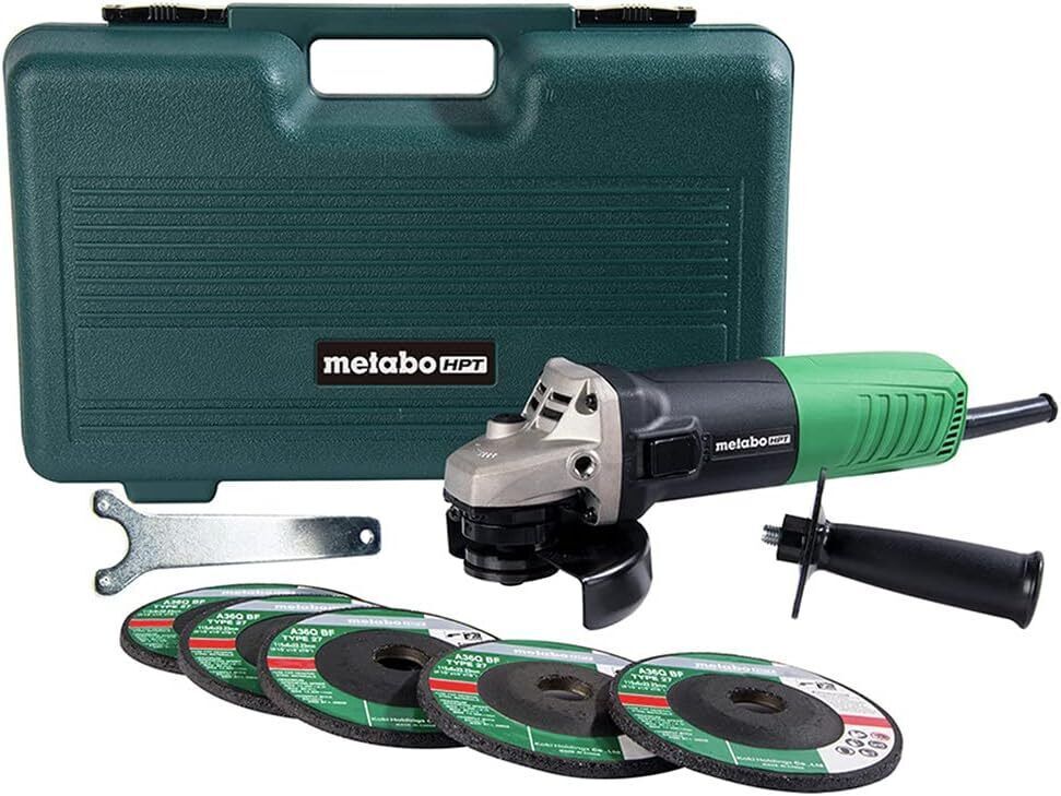 6.2-Amp 4-1/2-Inch Angle Grinder with 5 Wheels & Hard Case  