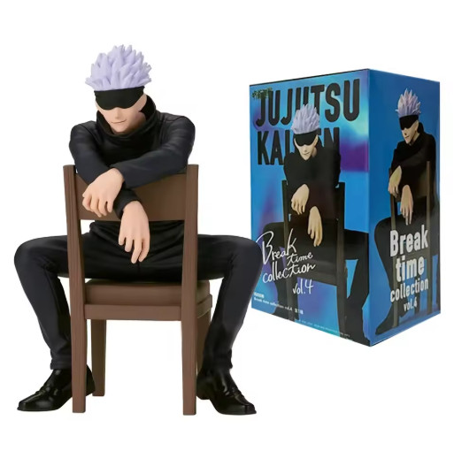 11CM Gojo Satoru Sitting Jujutsu Kaisen Figure Rest Time w/ Stool PVC Anime Toy