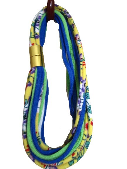 Unique Gift! T-Shirt Yarn Infinity Scarf Fabric Necklace R083