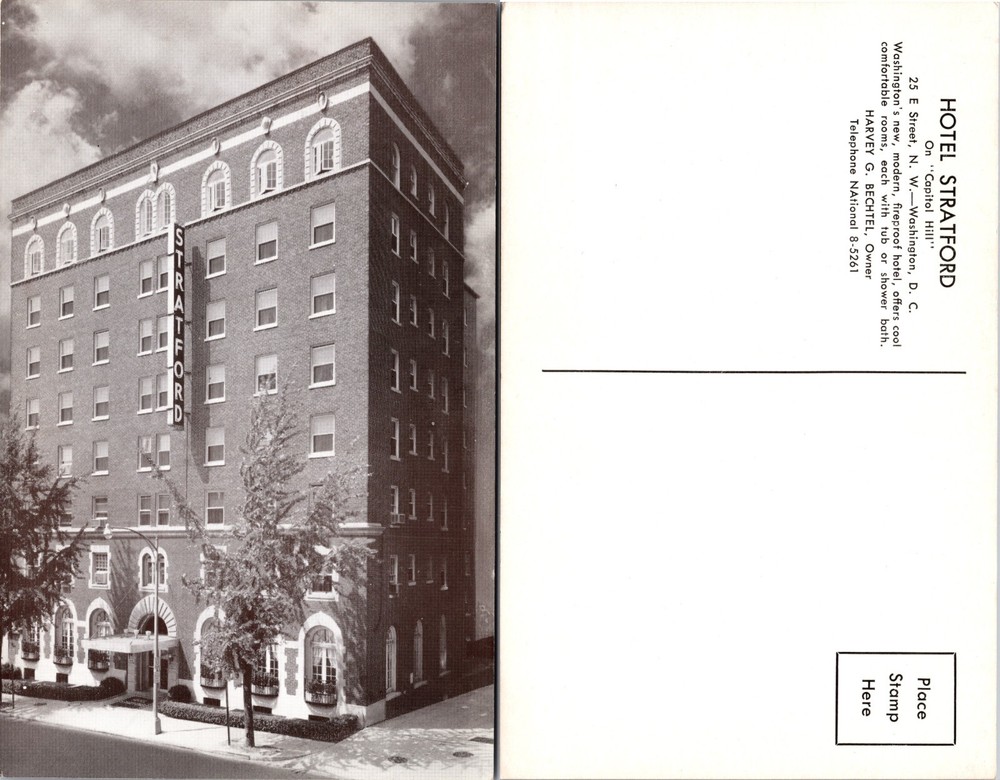 Hotel Stratford Exterior Winston Salem North Carolina NC Postcard