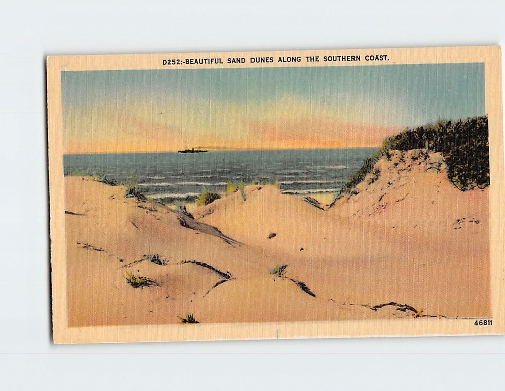 Postcard Beautiful Sand Dunes Along the Southern Coast