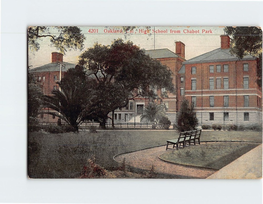 Postcard High School from Chabot Park Oakland California USA