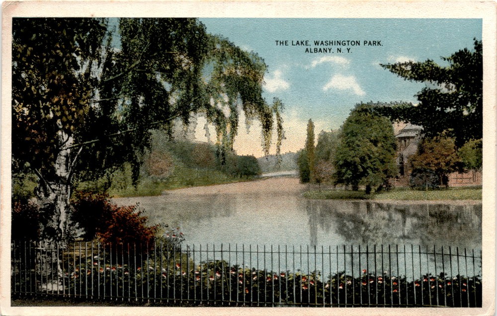 THE LAKE, WASHINGTON PARK, ALBANY, N. Y. Postcard