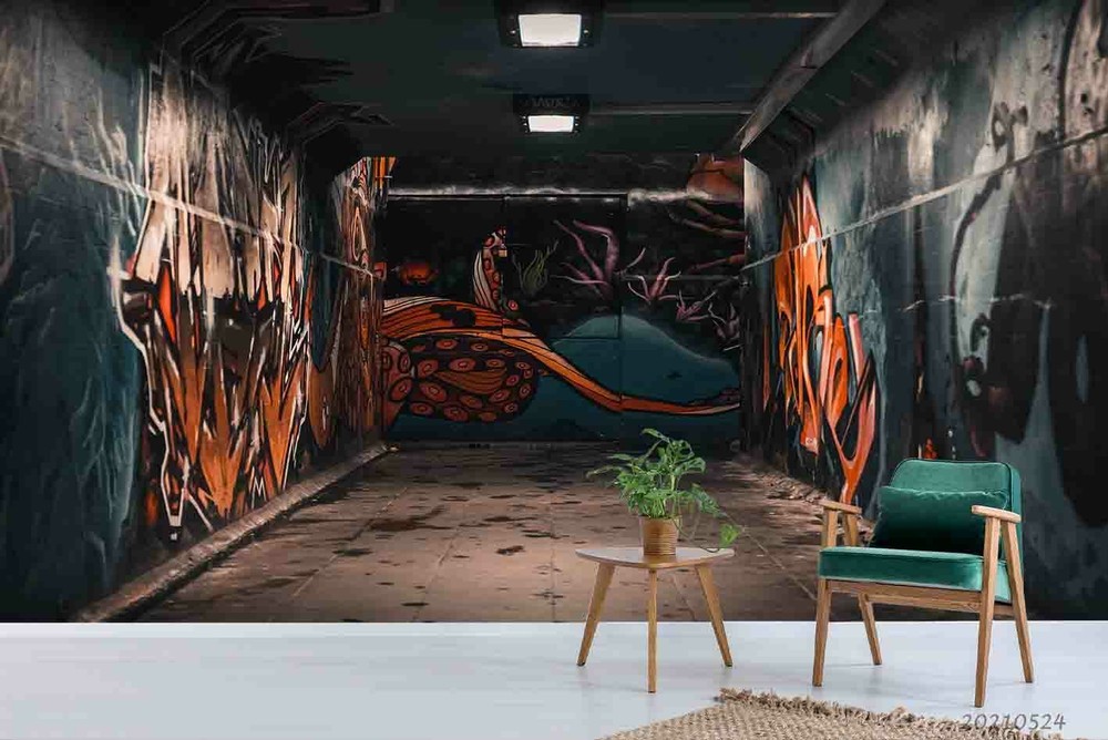 3D Abstract Artistic Graffiti Room Wallpaper Wall Murals Removable Wallpaper 487-image