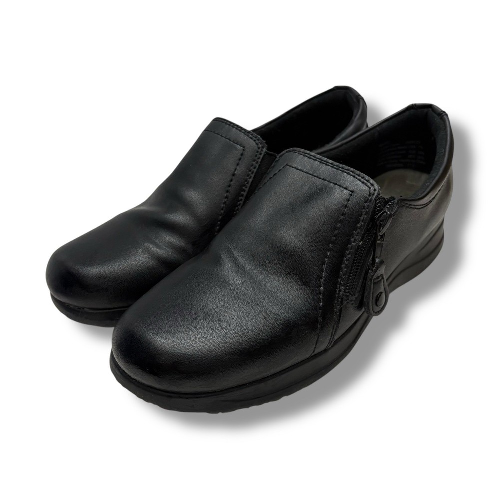 Dr Scholls women's Black shoes Zip Leather size 7.5 Marci