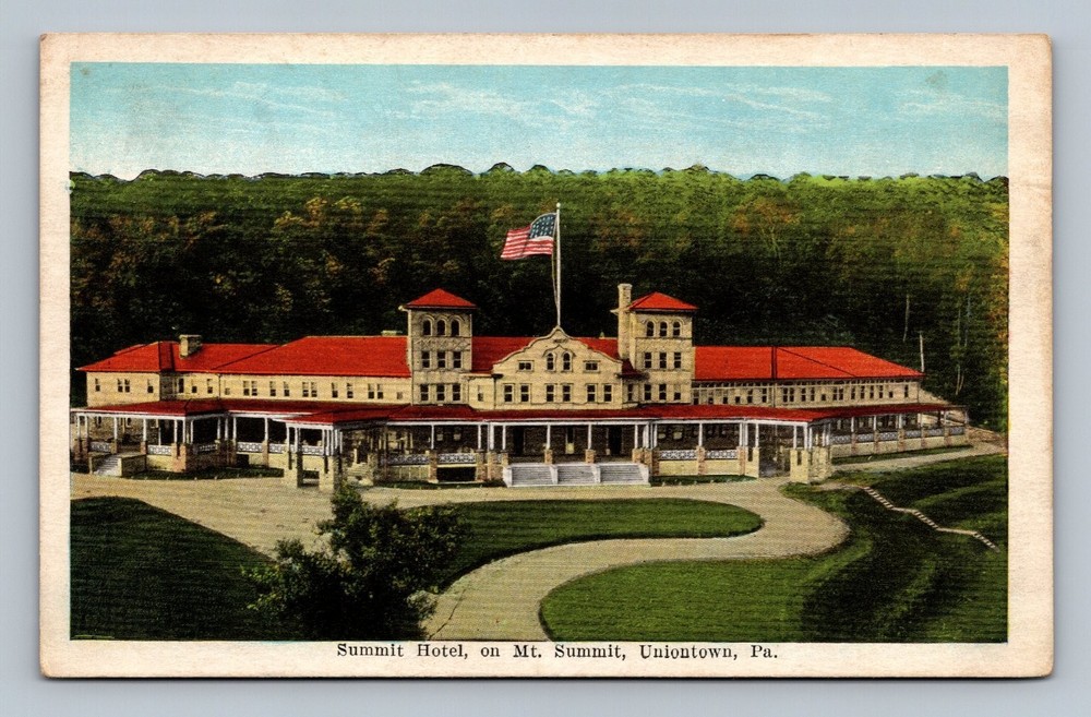 Summit Hotel Mt. Summit Uniontown PA Vintage Linen Postcard