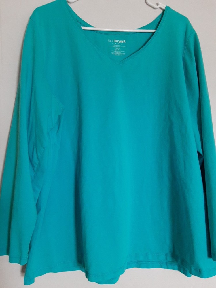 Lane Bryant Long Sleeve Tee Plus Modern Fit Blue Size 22/24