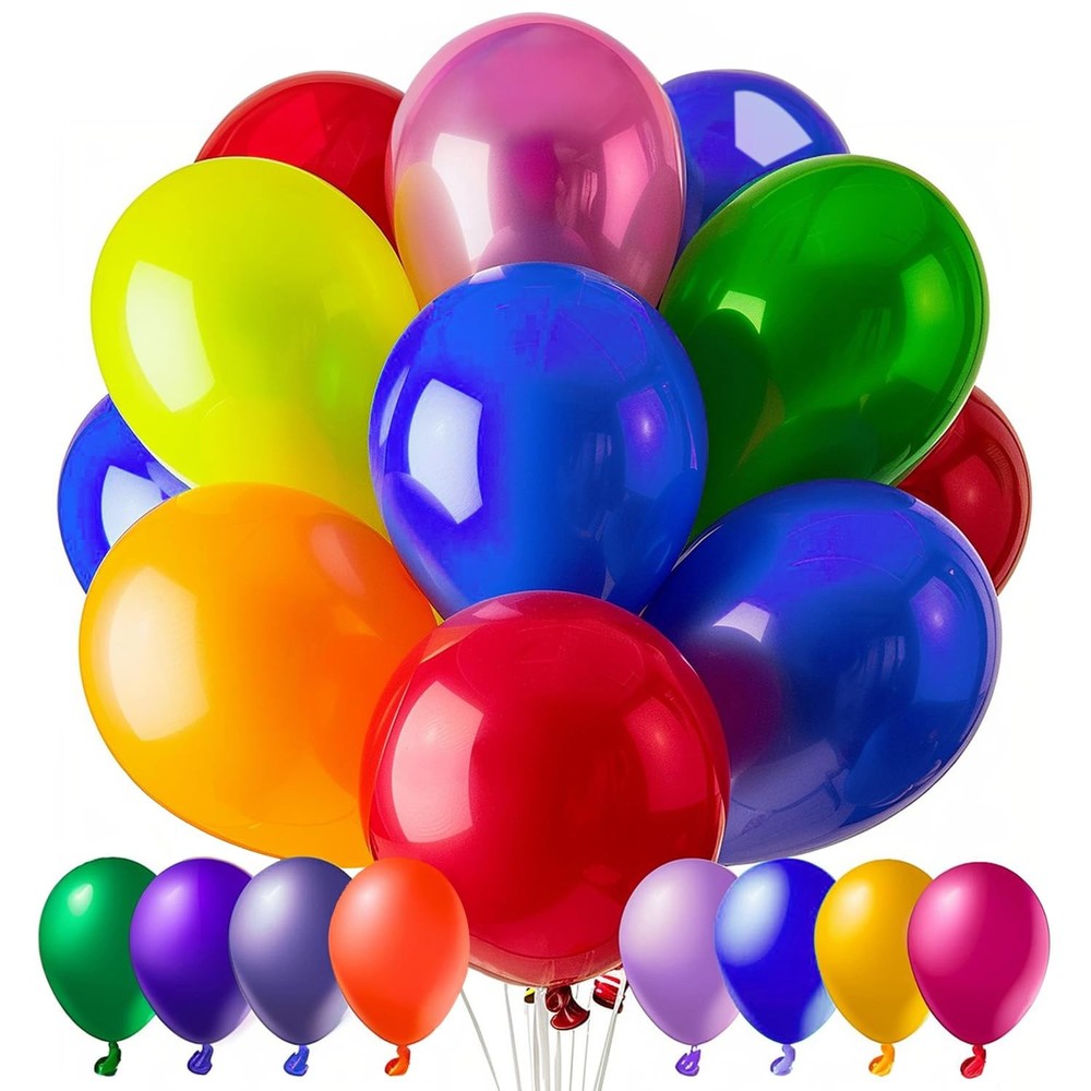 100 PCS Balloons, 12 Inch Assorted Colors Balloon & 10 Kinds of Color Balloon...
