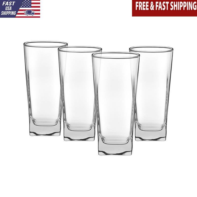 8 Durable Clear Drinking Glasses for Juices Water Mixed Drinks