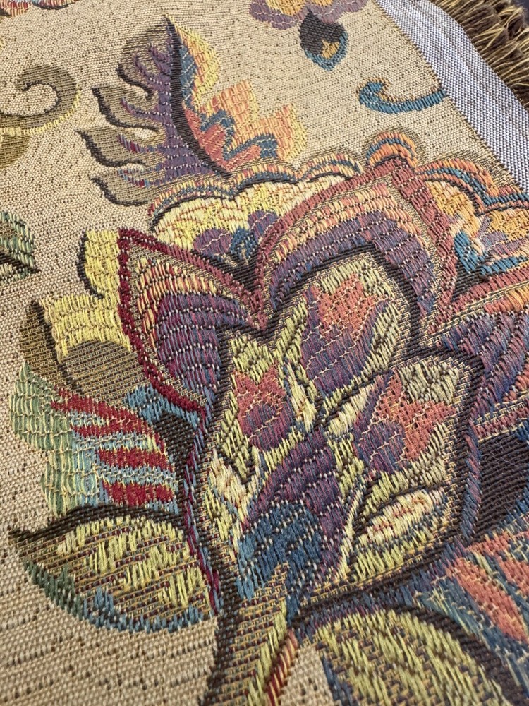 Vintage Jacobean Floral Upholstery Fabric 80x55cm Victorian Cottage Design