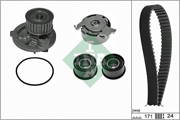 530 0358 31 INA Water Pump + Timing Belt Kit for Buick, Chevrolet, Daewoo, Holden