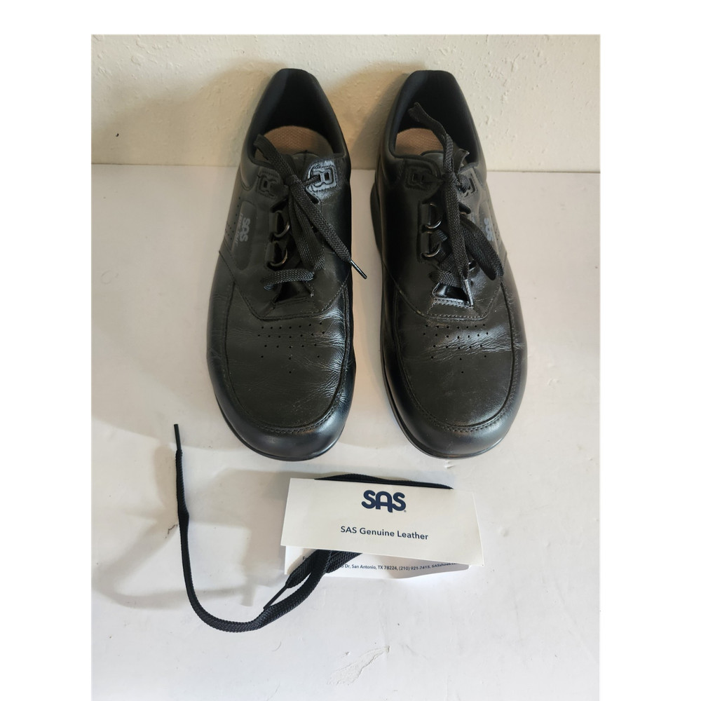 SAS Time Out Men's Black Leather Lace Up Comfort Sneakers US 10.5 W