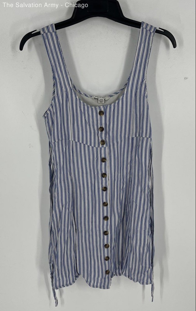 American Eagle Womens Blue White Sleeveless Short Mini Dress Size S