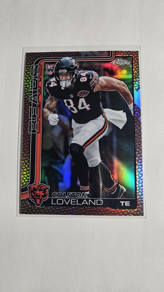 2025 Topps Chrome #345 Colston Loveland Football Leather Refractor