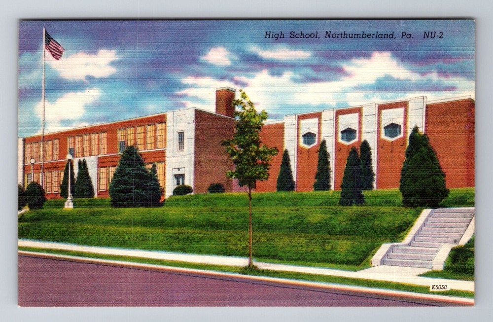 Northumberland PA-Pennsylvania, High School, Antique Vintage Souvenir Postcard