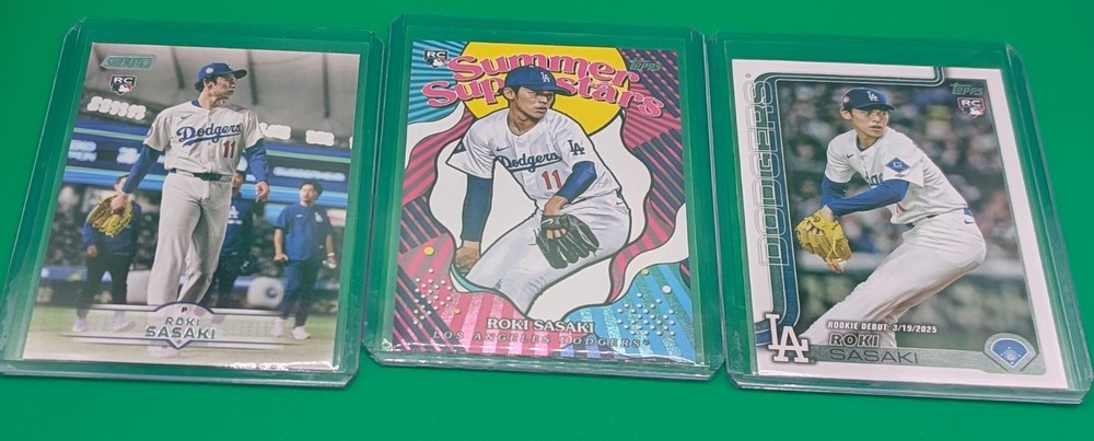 Roki Sasaki 2025 Topps RC Lot (3)  Los Angeles Dodgers