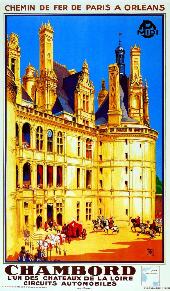 Chemin de Fer Chambord Decorative Poster. Fine Graphic Art Design. 2955