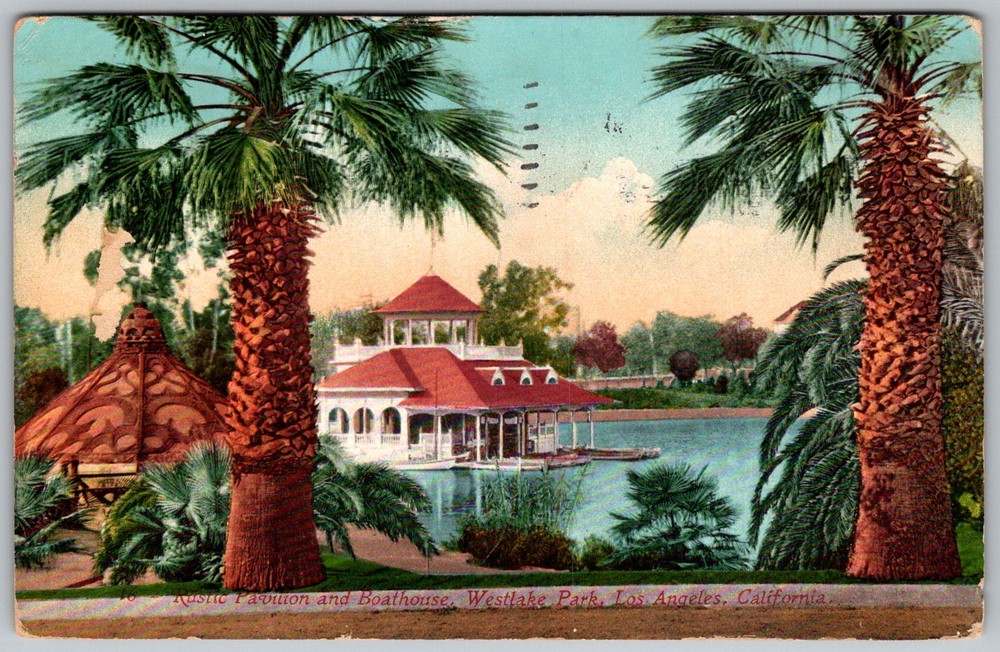 Antique Postcard Casino Pavilion Boathouse Los Angeles, CA 1910s