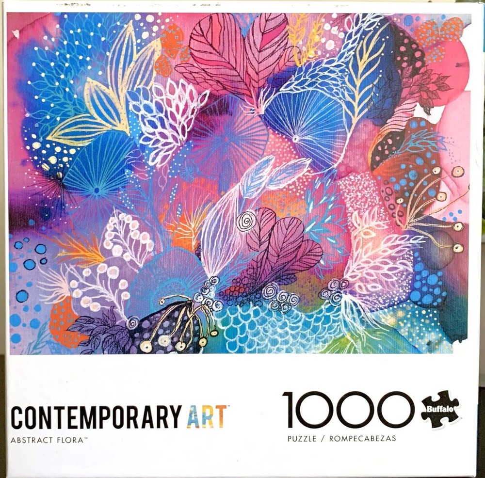 Buffalo Games ABSTRACT FLORA Jigsaw Puzzle 1000 Pc ocean coral COMPLETE Look-image