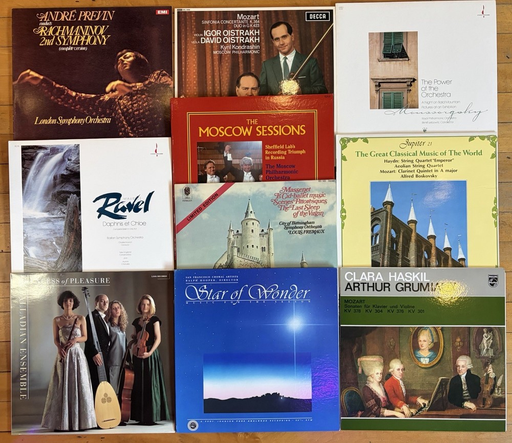 Lot 10 Classical LPs — Audiophile Pressings — NM Vinyl — Haskil Grumiaux & More