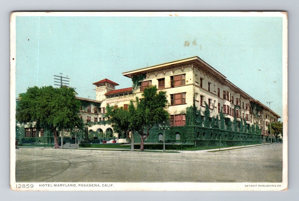 Pasadena CA-California, Hotel Maryland, Advertising, Vintage Souvenir Postcard