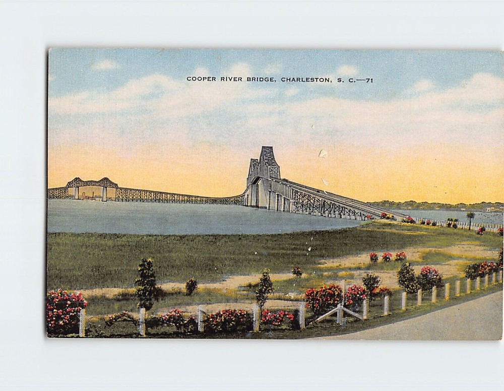 Postcard Cooper River Bridge Charleston South Carolina USA