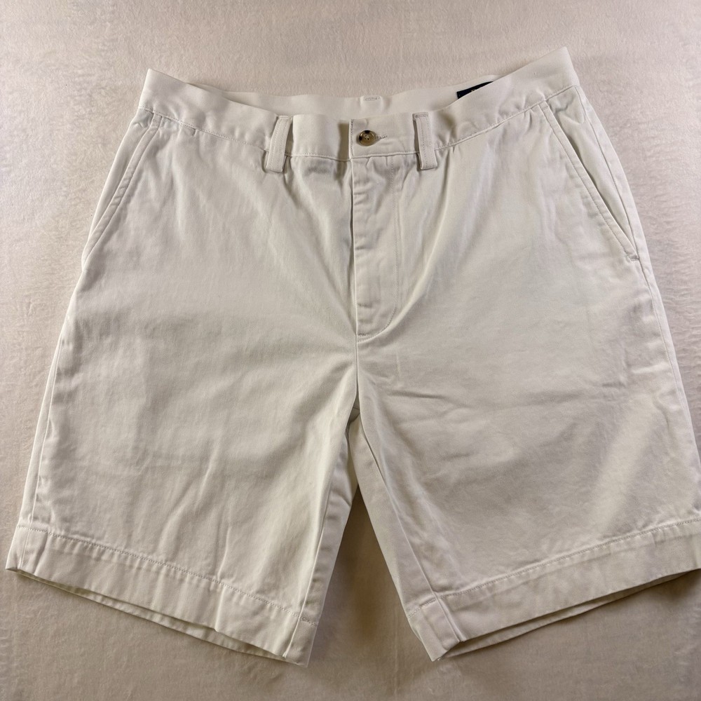 Polo Ralph Lauren Shorts Mens 33 White Chino Classic Fit Flat Front 9” Preppy