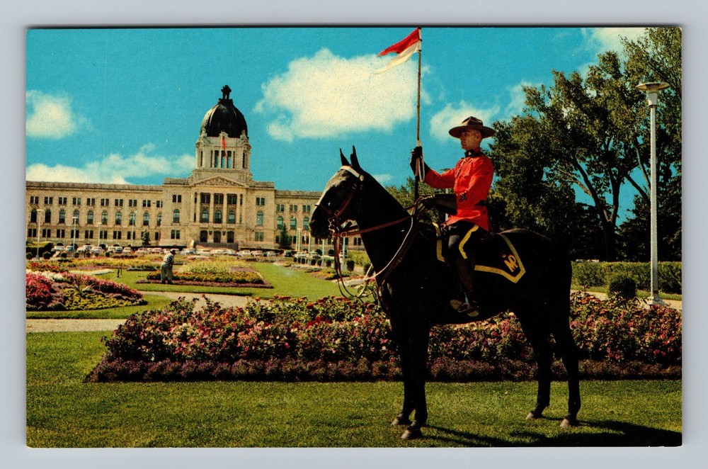 Canada Saskatchewan Regina Royal Canadian Mounted Police Old Vintage Postcard