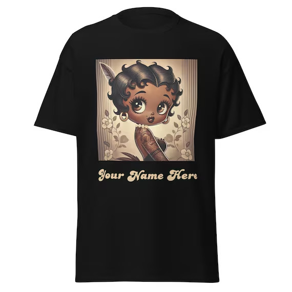 Personalized Melanin Queen Black Betty Boop Brown Vintage Earth T-Shirt - S-5XL