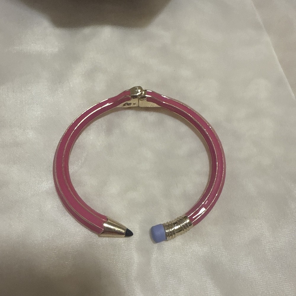 Betsey Johnson Back to School Pencil Bangle Pink & Gold