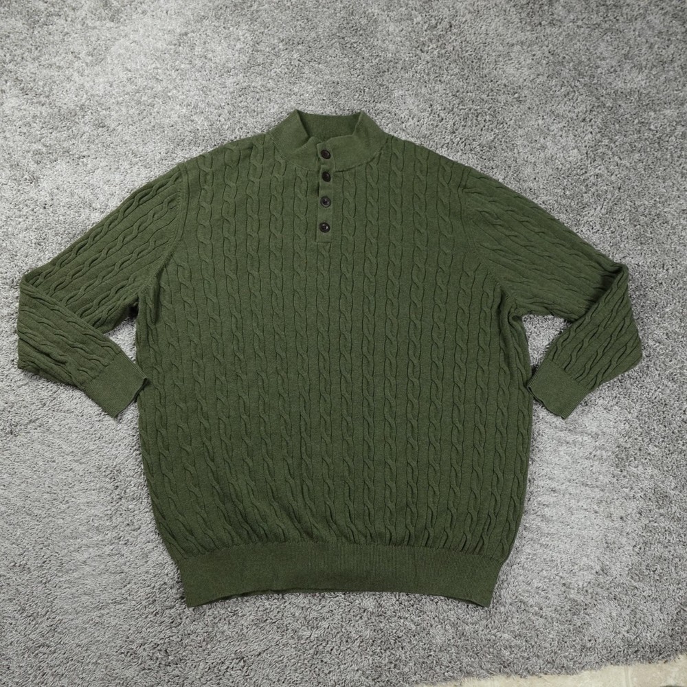 Oak Hill Sweater Mens 4XLT Tall Shawl Collar Long Sleeve Knit Pullover Cotton